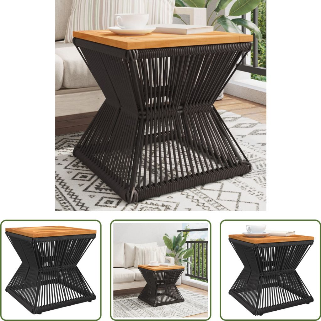 The Living Store Couchtisch mit Drahtgestell Schwarz Produktbild 