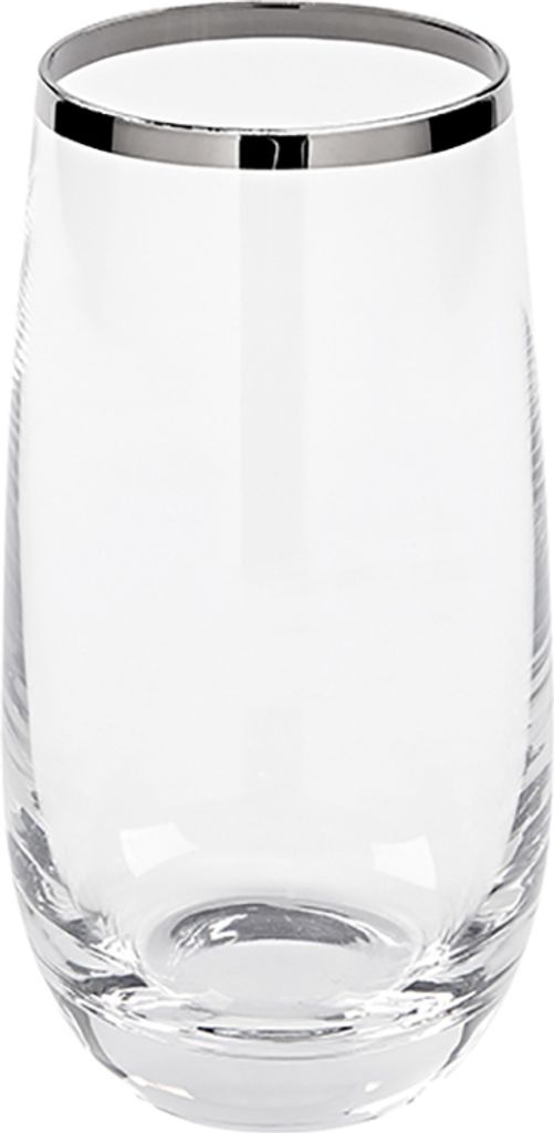 FINK Longdrinkglas Platinum - silber-transparent - H. 14cm Produktbild 