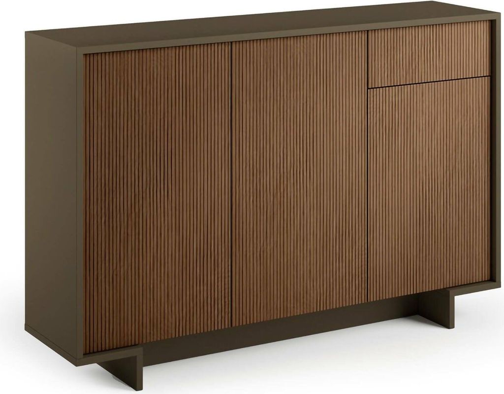 Dmora Anrichte Aneto 134x35x87h cm Braun mit Schublade, 2 Regalen