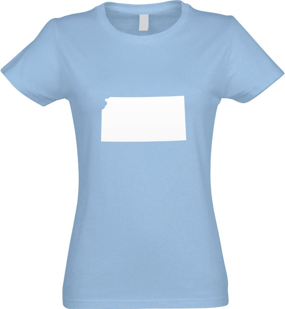 Kiwistar - T-Shirt tailliert - Damen - himmelblau - USA - Kansas Topeka - mit Motiv Bedruckt - Funshirt Design - Sport - Freizeit - Damen - S