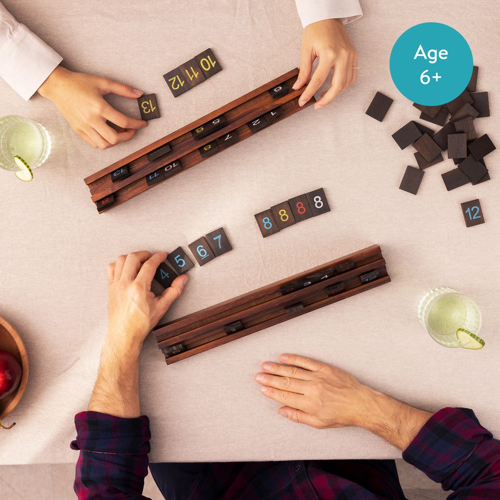 Rummy Spiel Aus Holz - Klassisches Legespiel Für Familie & Freunde