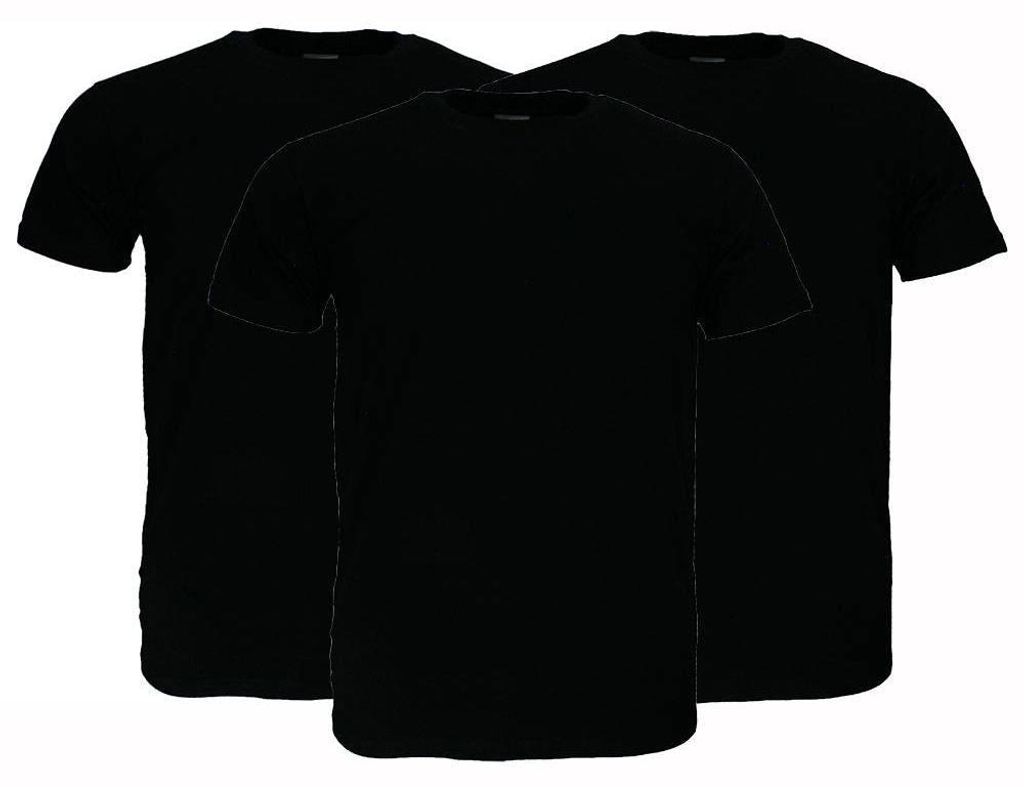 Fruit Of The Loom Blanco Baumwoll-T-Shirts im 3er-Pack Schwarz - S
