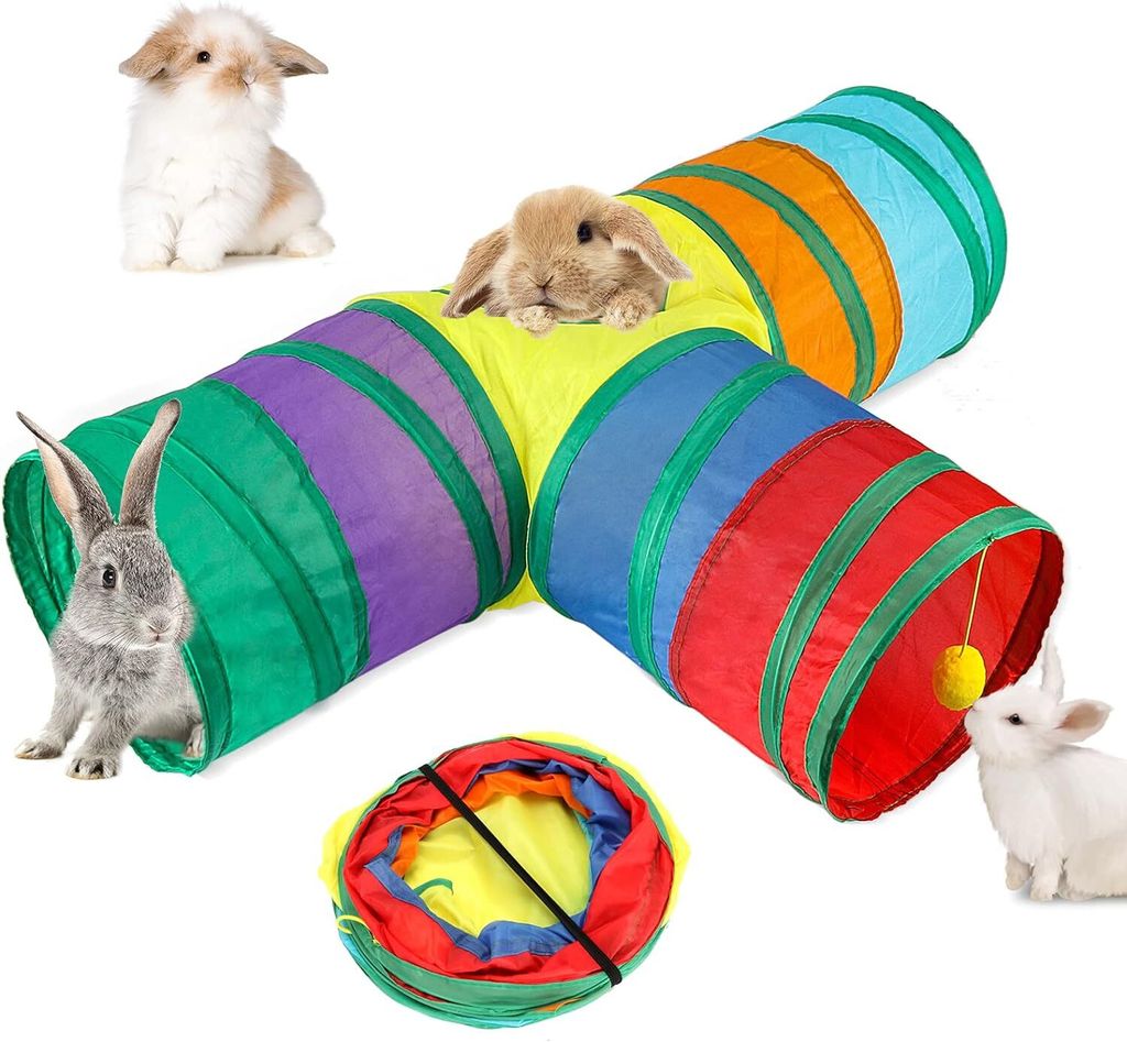 Hase Tunnel und Rohr zusammenklappbar 3-Wege Kaninchen Produktbild 
