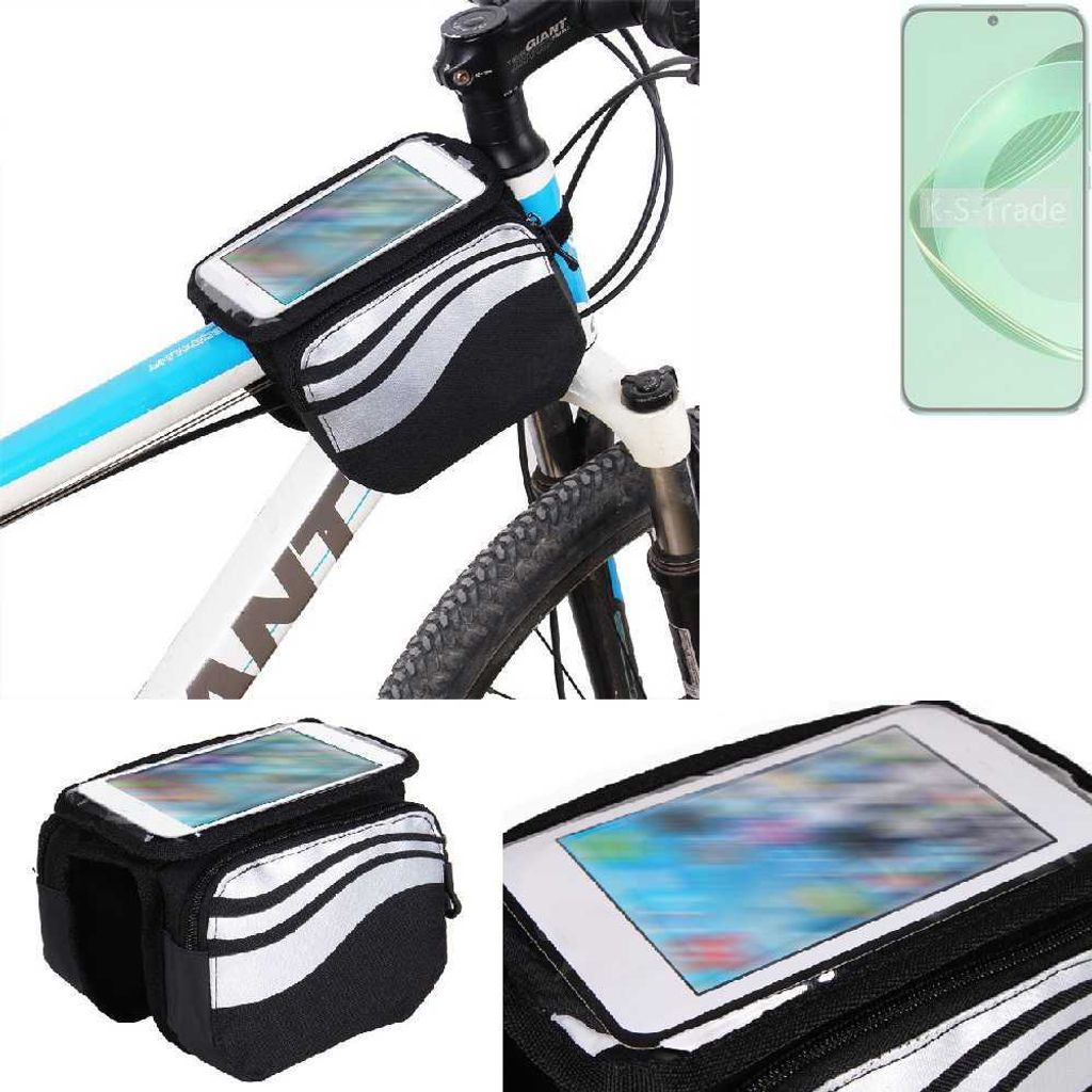 K-S-Trade Rahmentasche Fahrrad-Halterung kompatibel mit Huawei nova 11 Rahmenhalterung Fahrrad Handyhalterung Fahrradtasche Handy Smartphone Halterung
