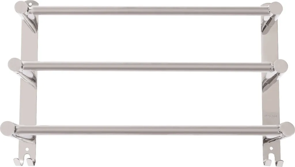Support serviette télescopique 3 barres en inox pour salle de bain