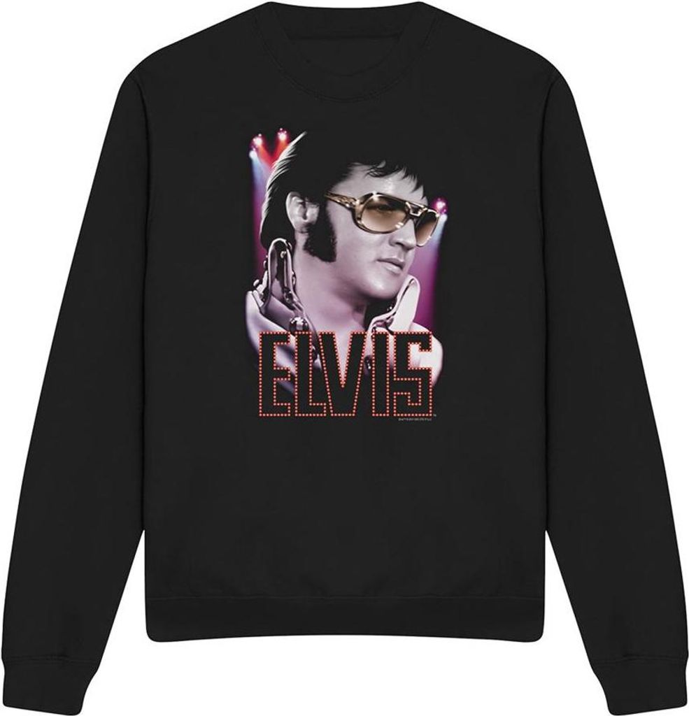 Elvis Presley - "70S Star" Sweatshirt für Herren/Damen Uni TV32325 (M) (Schwarz)