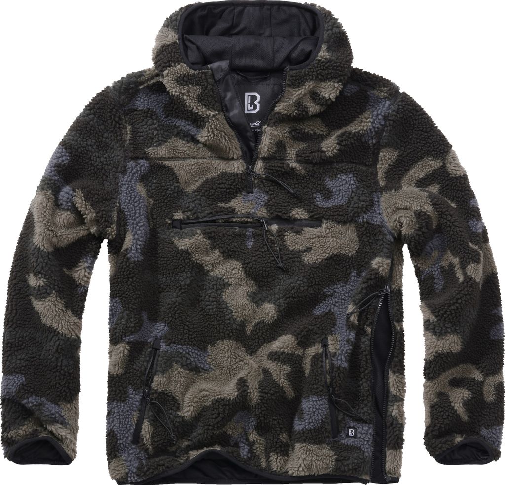 Brandit Teddyfleece Arbeitspullover Größe 3XL Farbe Dunkles Tarnmuster