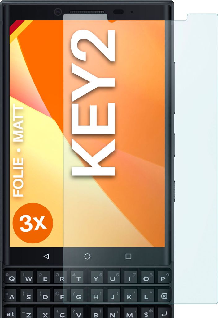 moex 3x Schutzfolie kompatibel mit BlackBerry KEY2 - Displayschutzfolie Anti Reflex Folie, Matt