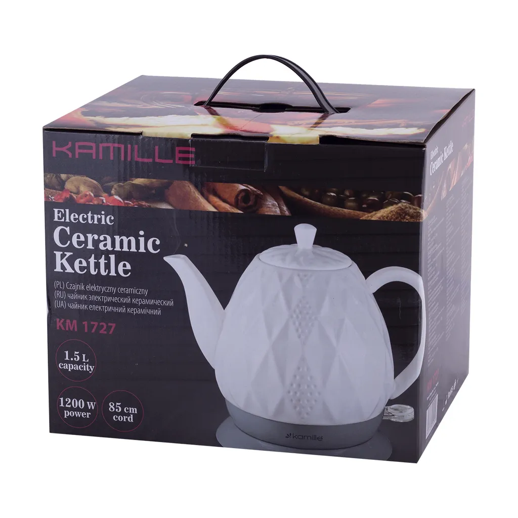 Bouilloire en céramique sans fil pour infusion et théière électrique - 9