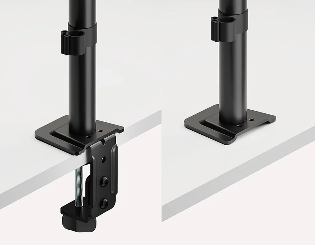 Support double écran LogiLink noir contre les douleurs cervicales au bureau