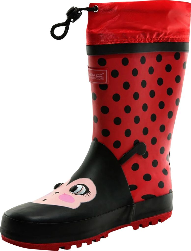 Dare 2B Kinder Mudplay Dinosaurier Gummistiefel RG4788 (36 EU) (Rot/Schwarz)