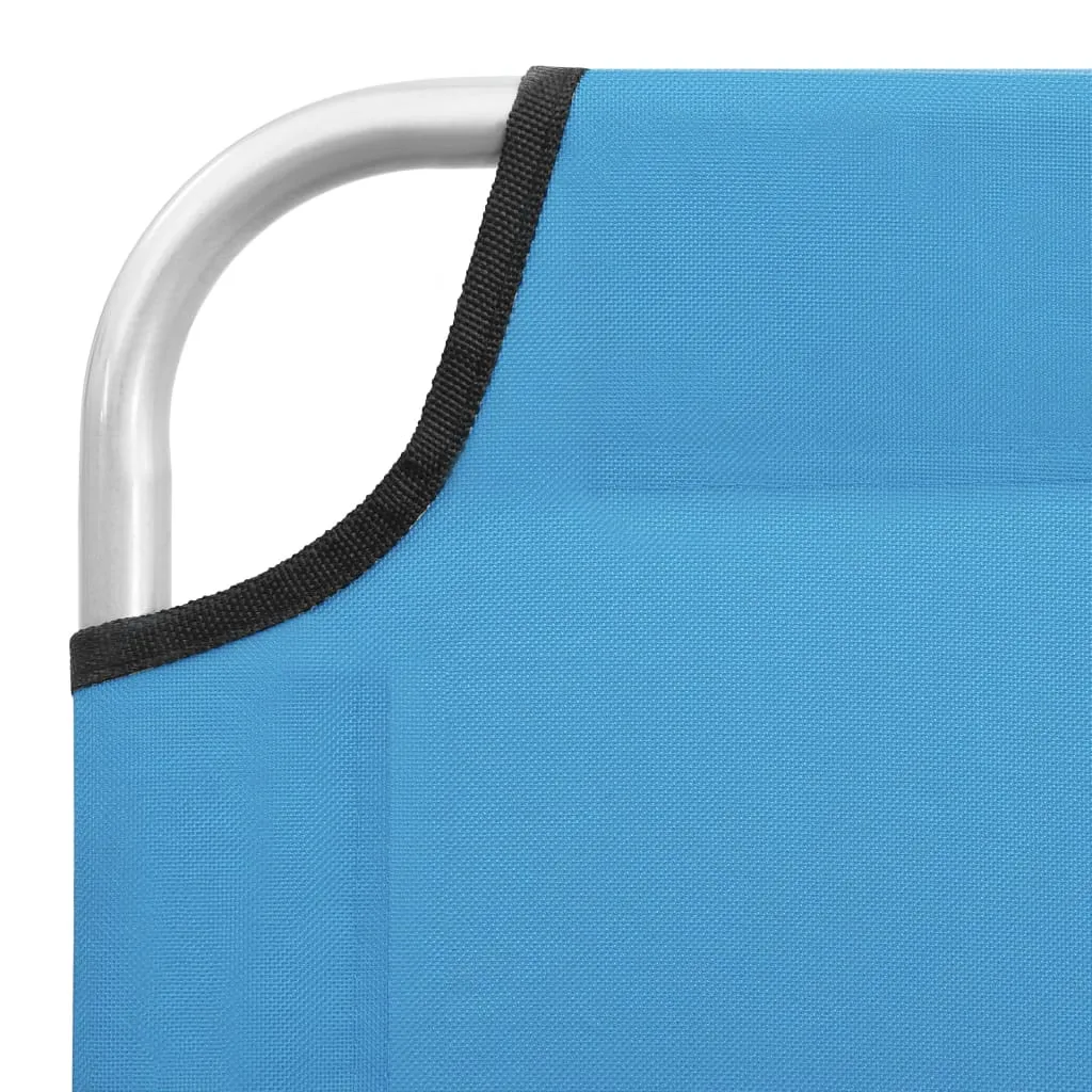 Transat de jardin pliable turquoise avec structure acier ultra robuste - 6