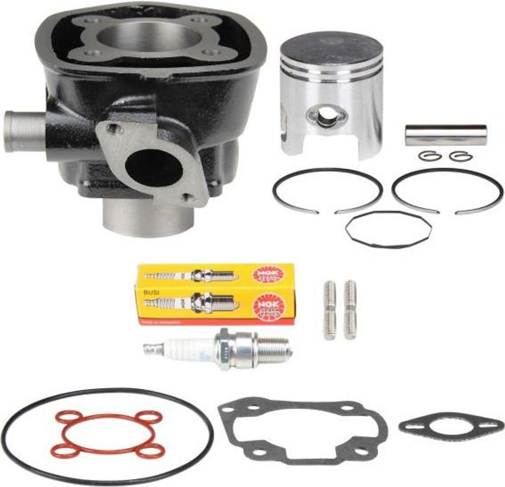 Zylinder Set 70ccm 47mm KLEIN für Minarelli LC liegend Aprilia Rally SR / MBK Nitro / Yamaha Aerox Jog