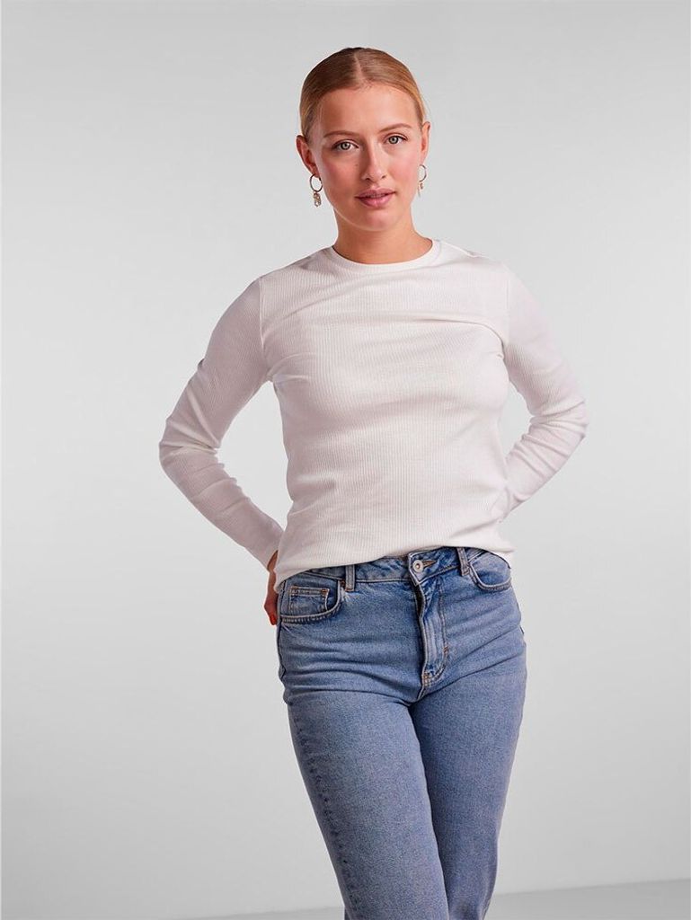 Pieces Ruka Langarm-t-shirt Weiß XL Frau Weiß XL