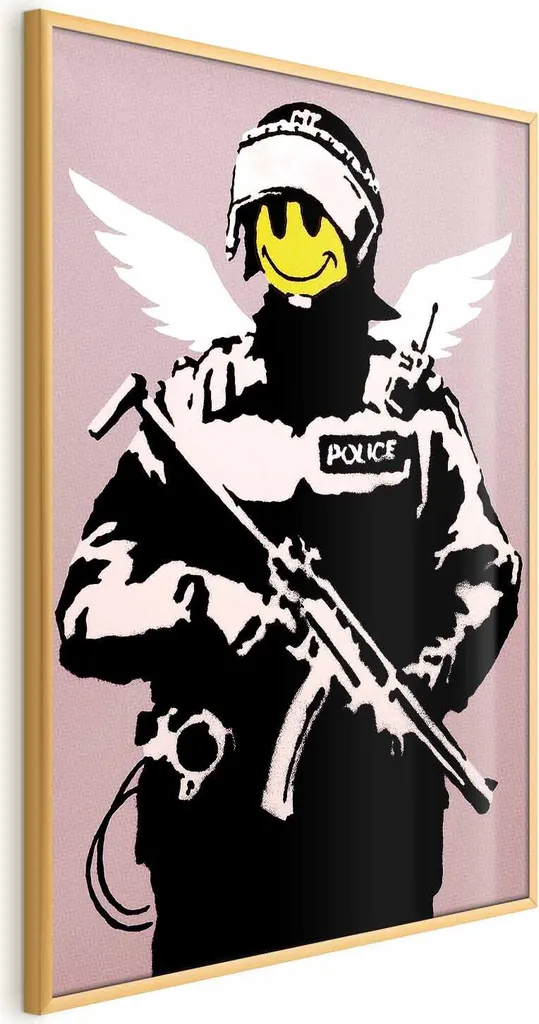 Quadro Eroe Poliziotto 40x60 Cornice Oro | Decorazione Parete Ufficio
