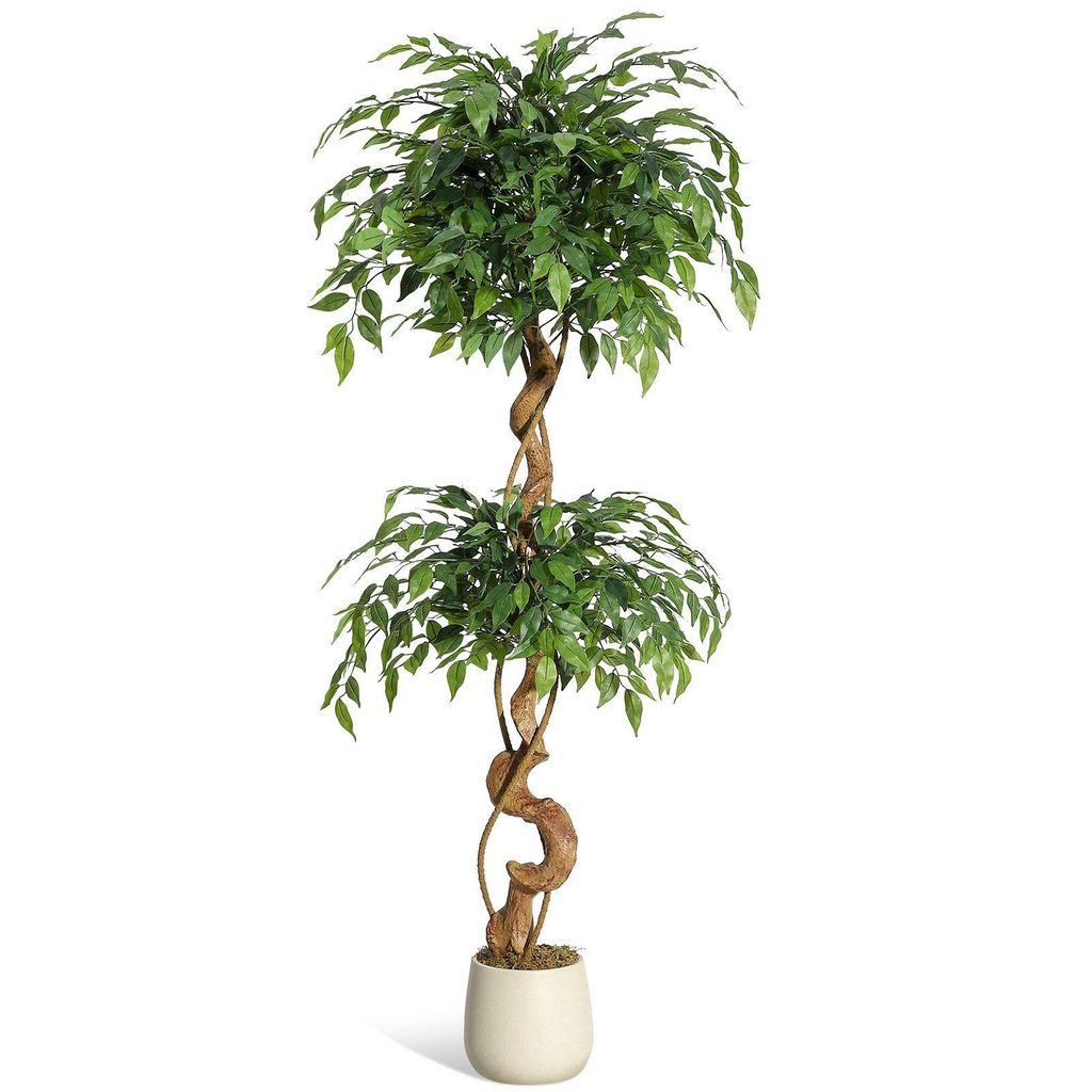 Kunstpflanzen Ficus Benjamini Ficusbaum mit Topf 150 cm – Produktbild 