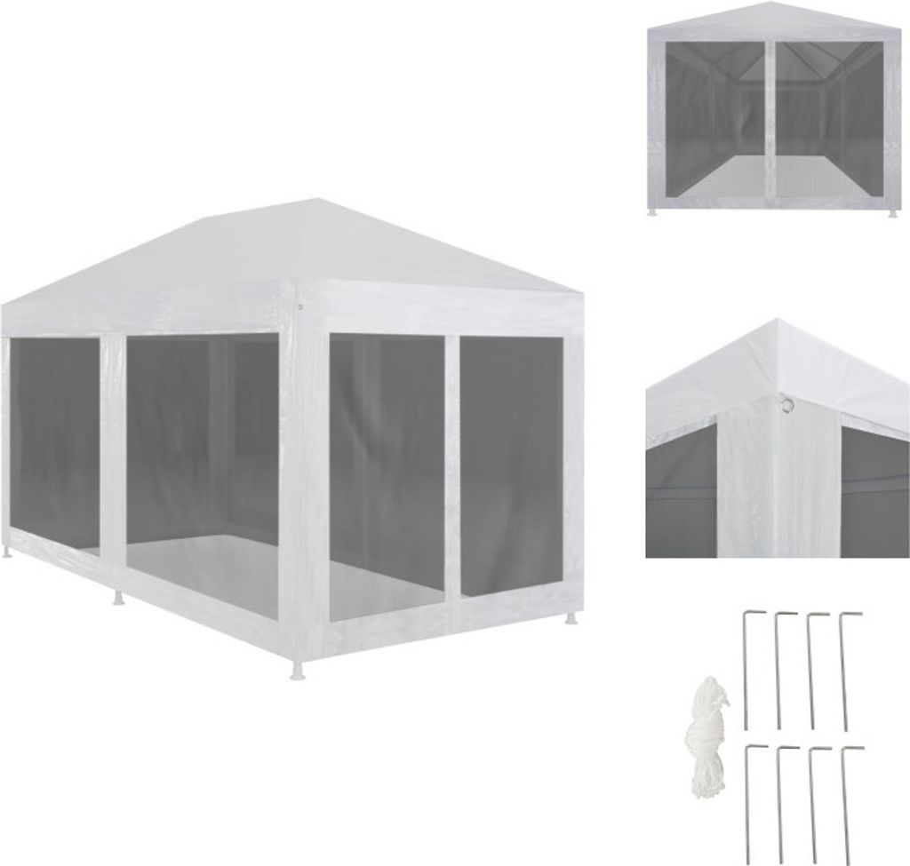 vidaXL Partyzelt mit 6 Mesh-Seitenwänden 6 x 3 m - Pavillons & Partyzelte
