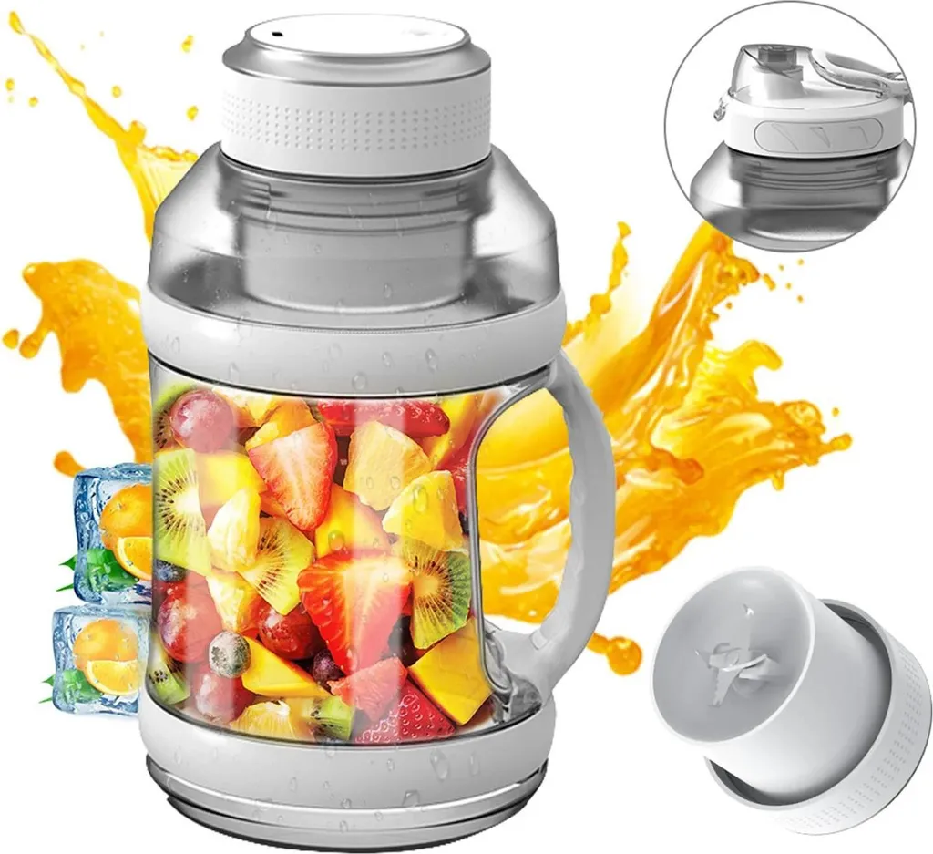 Frullatore Design Bianco 68 oz | Smoothie Maker USB Portatile 2 Litri