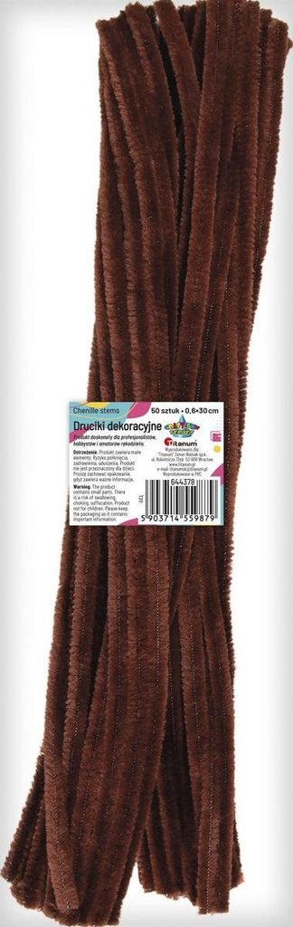 Druciki dekoracyjne wyciory brązowy czekoladowy 0,6x30 cm Zdjęcie produktu 