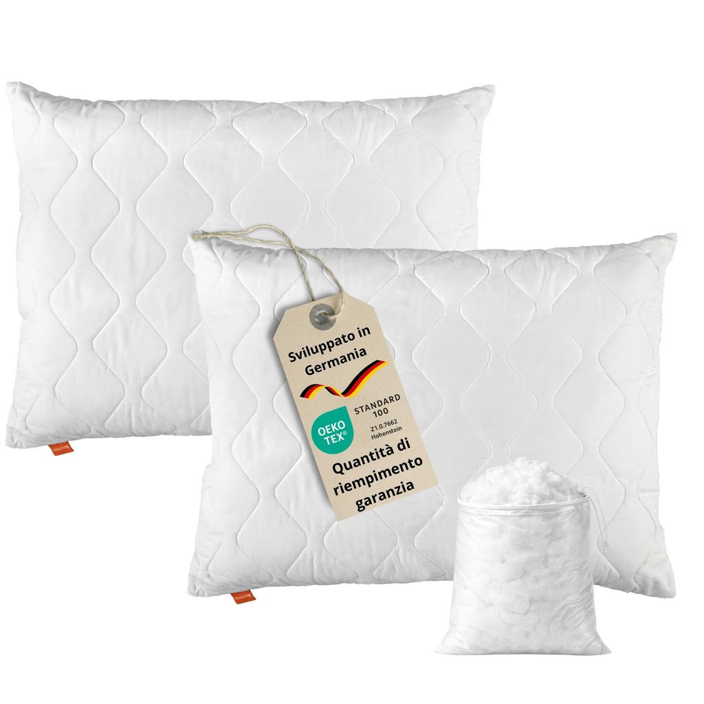 Cuscino, 70 x 90 cm, set di 2, cuscino, 100% microfibra, Immagine del prodotto 