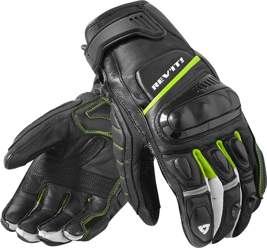 Gants moto d'été Revit Chicane Noir Jaune 2XL pour Pilotage Dynamique