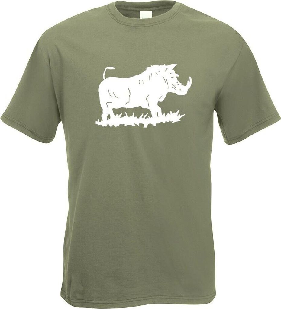 Kiwistar - T-Shirt - Olive - Wildschwein Motiv 2 - Keiler Herren Funshirt Bedruckt Design Sprüche Spruch Motive - mit Motiv Bedruckt - Funshirt De...