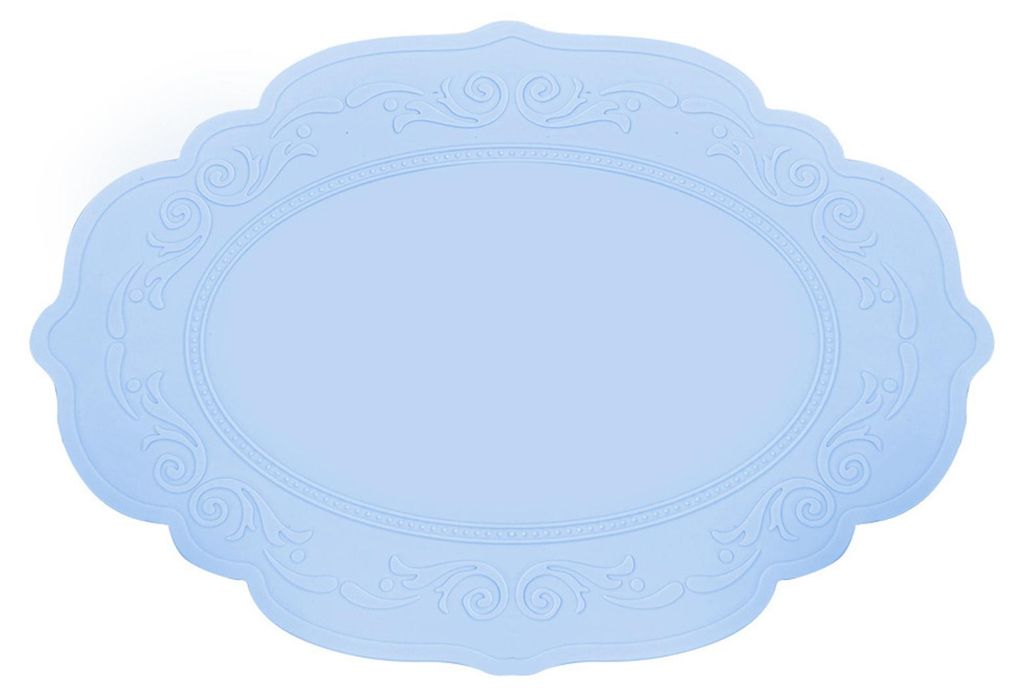 Isolierter Untersetzer aus Silikon, oval, rutschfest, hitzebeständig, knitterfrei, dekorative Küchenmatte