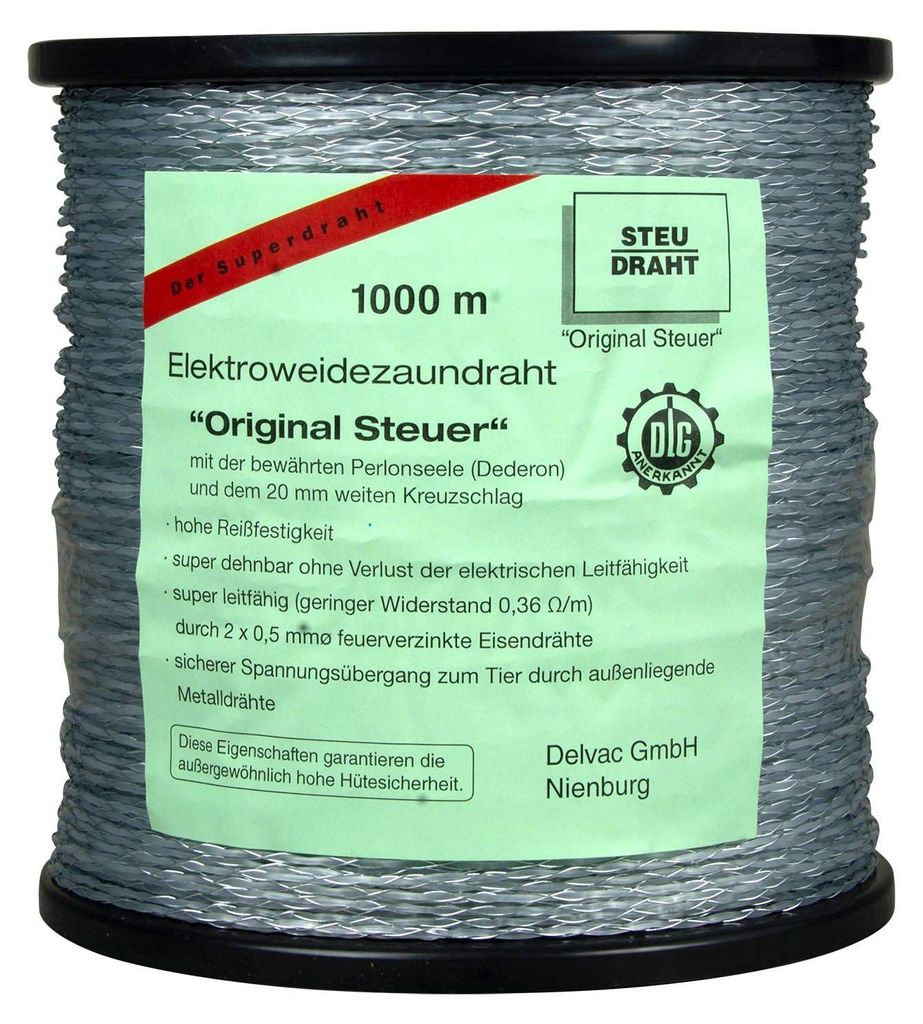 horizont Steuer Dederonlitze/-draht, 500-1000m | Weidezaundraht, Leitermaterial Spulenlänge: 1000 m