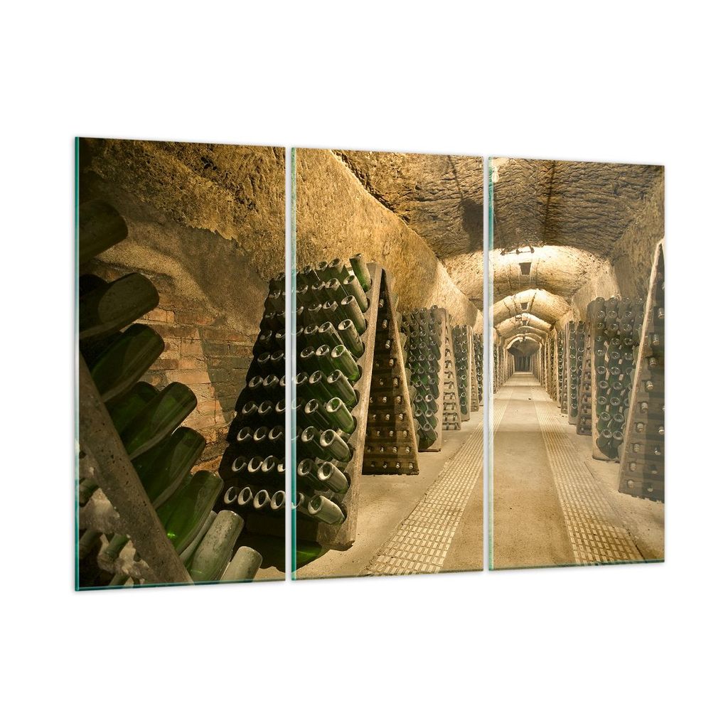Bilder auf glas - Weinkeller Flaschen Keller - 105x70cm - Glasbilder - Wandbilder - Kunstdruck - zum Aufhängen bereit - Wanddekoration aus Glas - ...