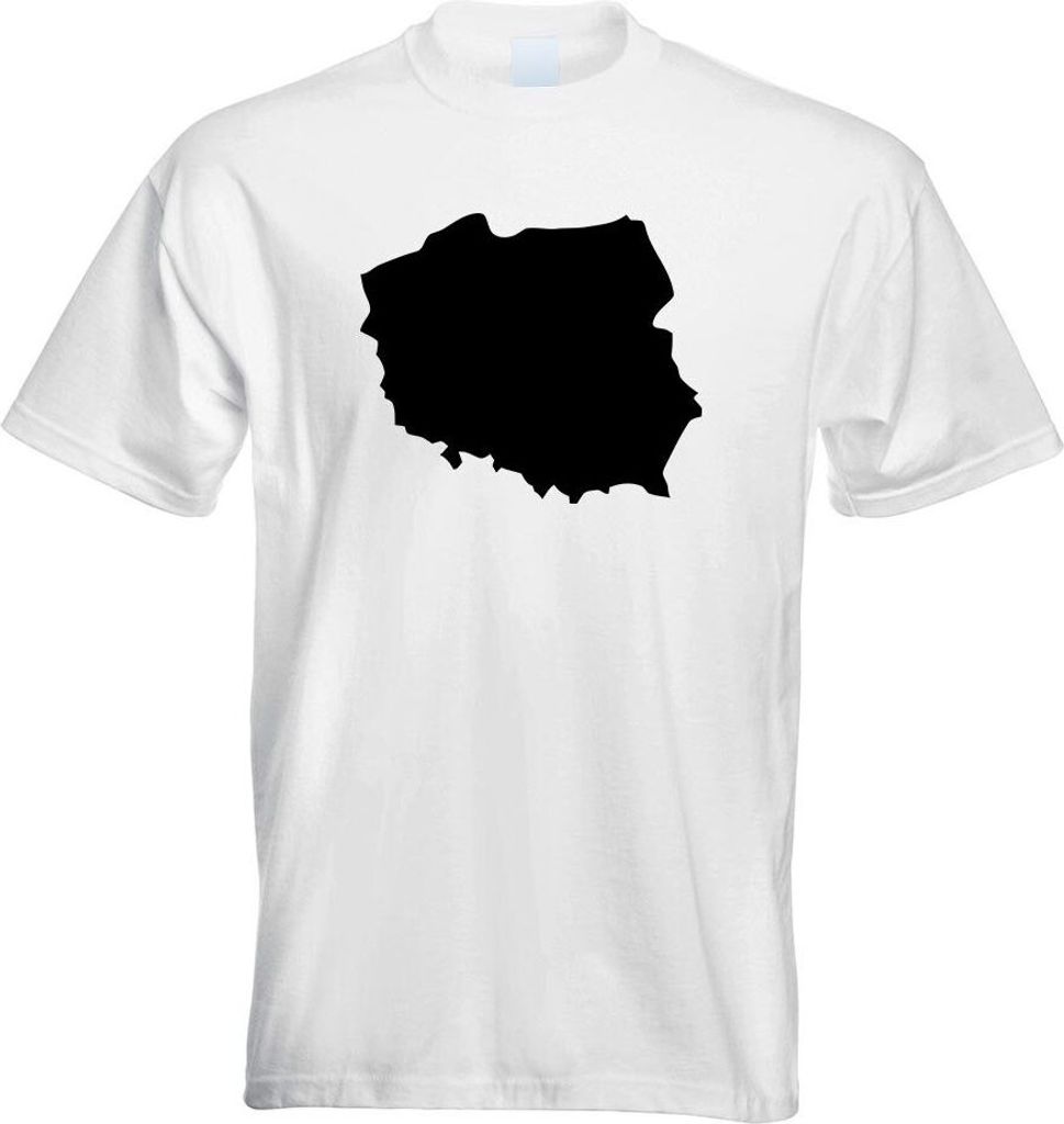 Kiwistar - T-Shirt - Weiss - Polen Umriss Kontur Herren Funshirt Bedruckt Design Sprüche Spruch Motive - mit Motiv Bedruckt - Funshirt Design - Sp...