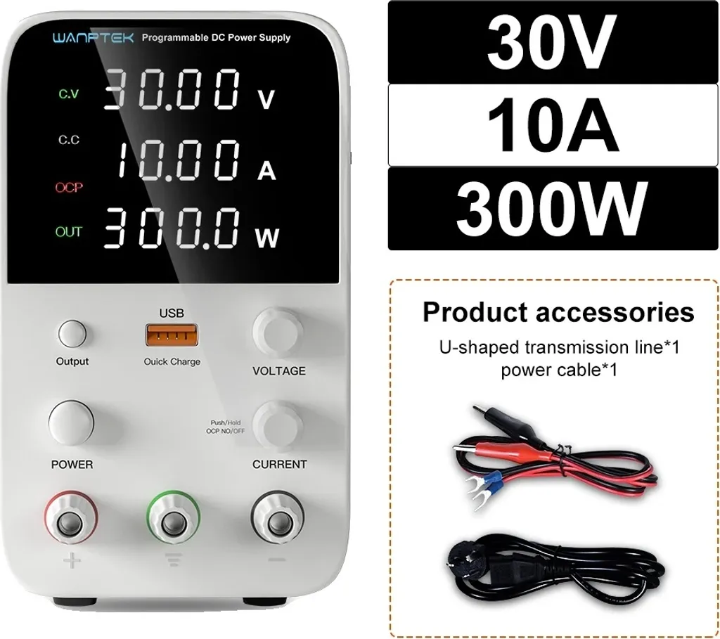 Alimentation CC réglable 30V 10A affichage digital LED haute résolution