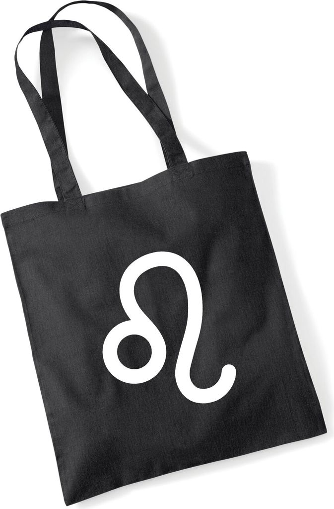 Huuraa Jutebeutel Löwe Sternzeichen Zeichen 10 Liter Black Baumwolle Tasche Geschenkidee