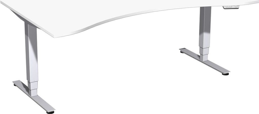 Gera Elektro Pro+ Elektro-Hubtisch höhenverstellbar, 1800x1000x625-1285, Weiß/Silber