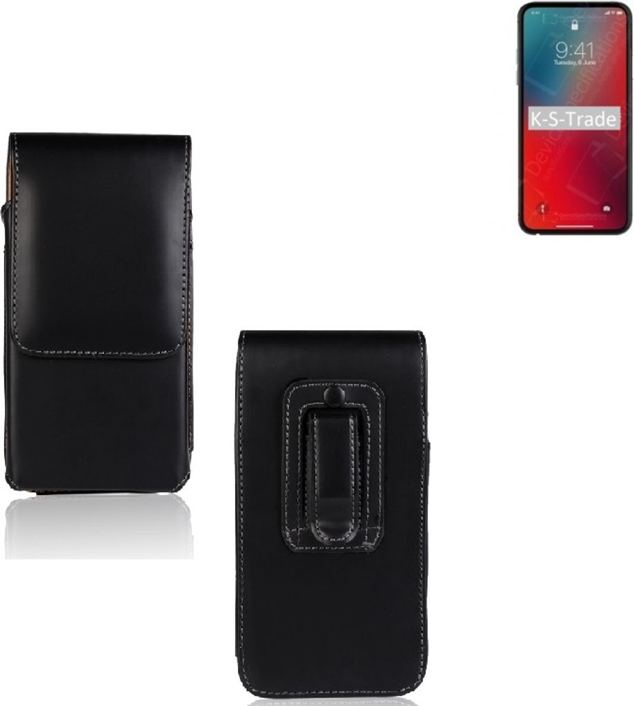 K-S-Trade Gürteltasche für Apple iPhone 12 Pro Schutz Hülle Handy Hülle mit Magnetverschluss Holster in schwarz