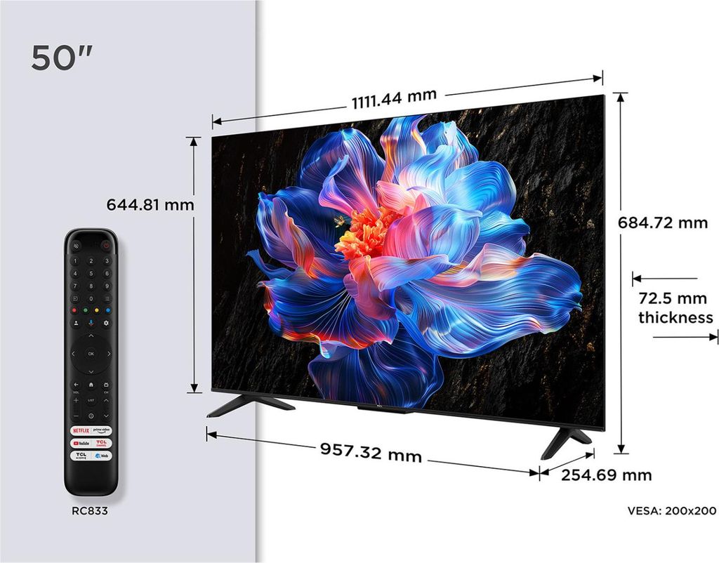 TCL 50P69K, 127 cm (50"), 3840 x 2160 Pixel, LED, Smart-TV, Produktbild 