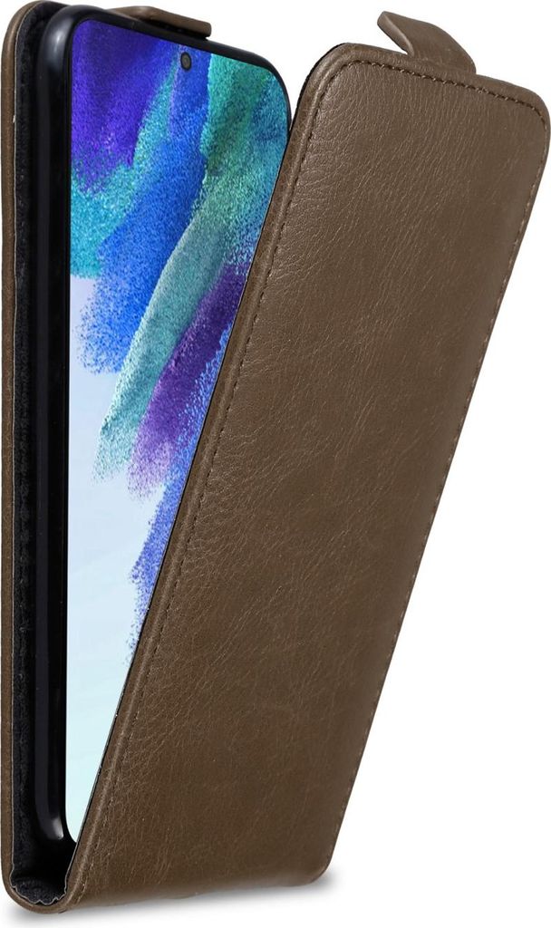 Cadorabo Hülle für Samsung Galaxy S22 Schutz Hülle in Braun Flip Etui Handyhülle Case Cover