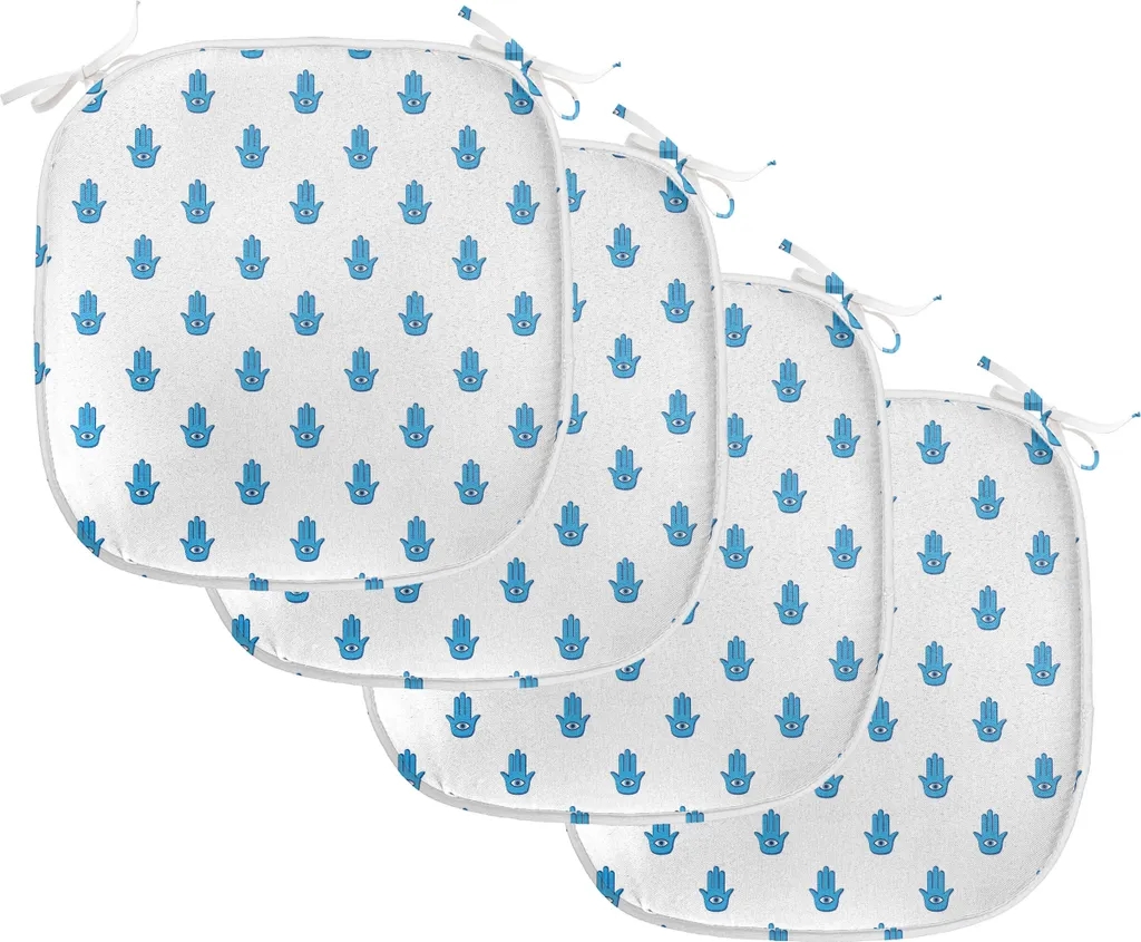 Coussins de chaise salle à manger ABAKUHAUS Hamsa lot de 4 bleu foncé 40x40