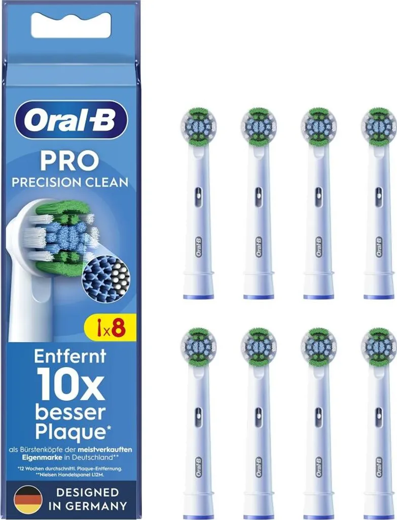 Pack de 8 brossettes Oral-B Precision Clean pour un nettoyage profond
