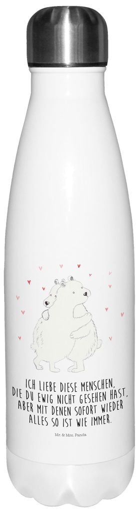 Mr. & Mrs. Panda Trinkflasche Eisbär Umarmen - Weiß - Geschenk, Wasserflasche, Lustige Sprüche, Getränkeflasche, trinkflaschen, reiseflasche, T...