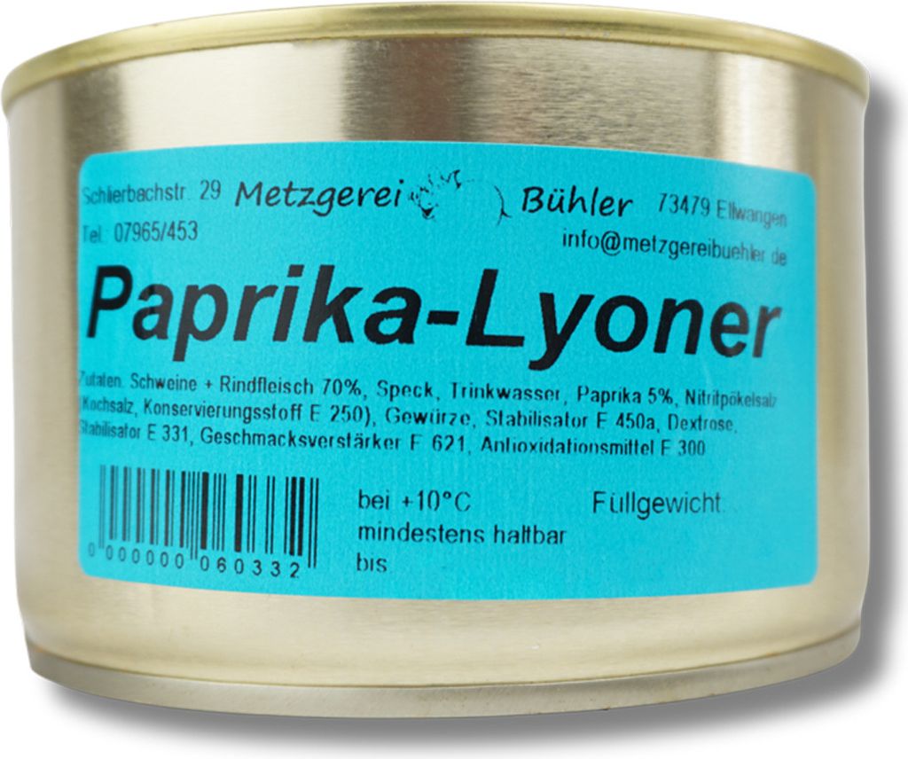 Paprika Lyoner Fleischwurst Dosenwurst - Wurstkonserve | Produktbild 