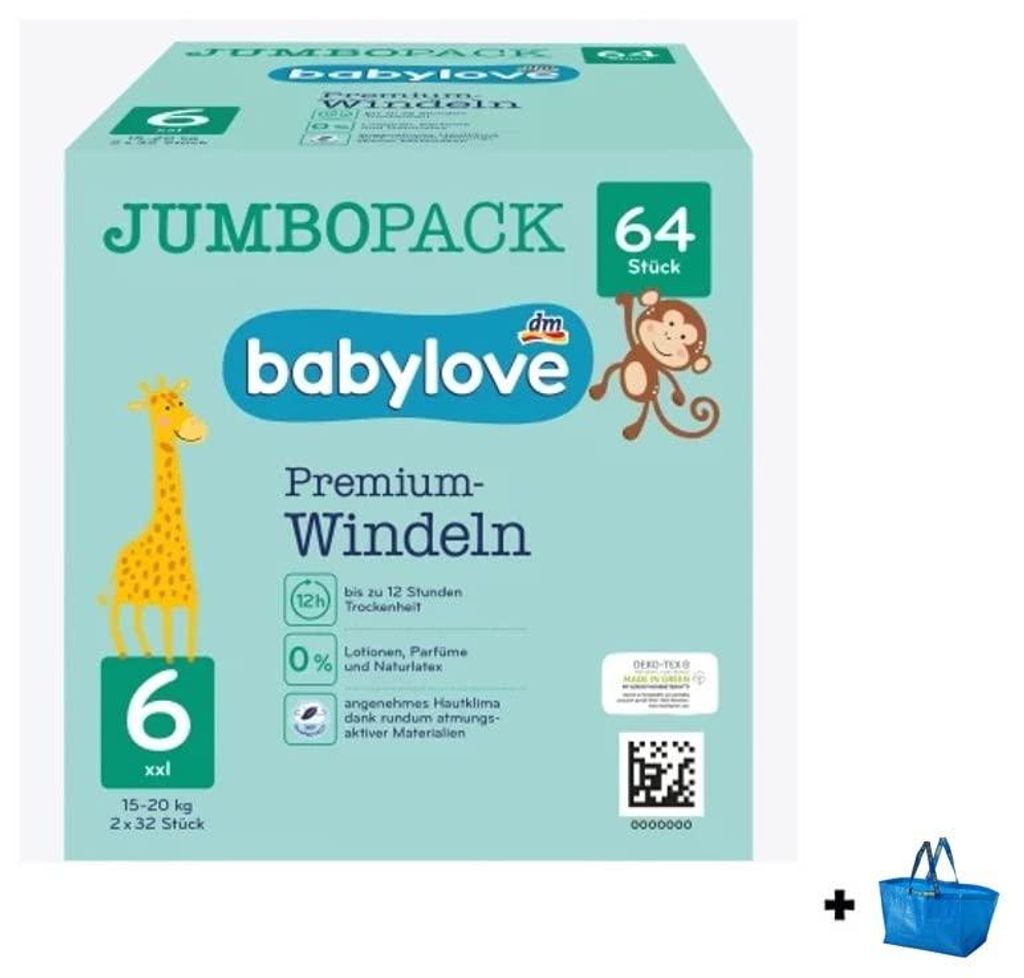Babylove Lot de 64 couches de qualité supérieure Taille 6 Image du produit 