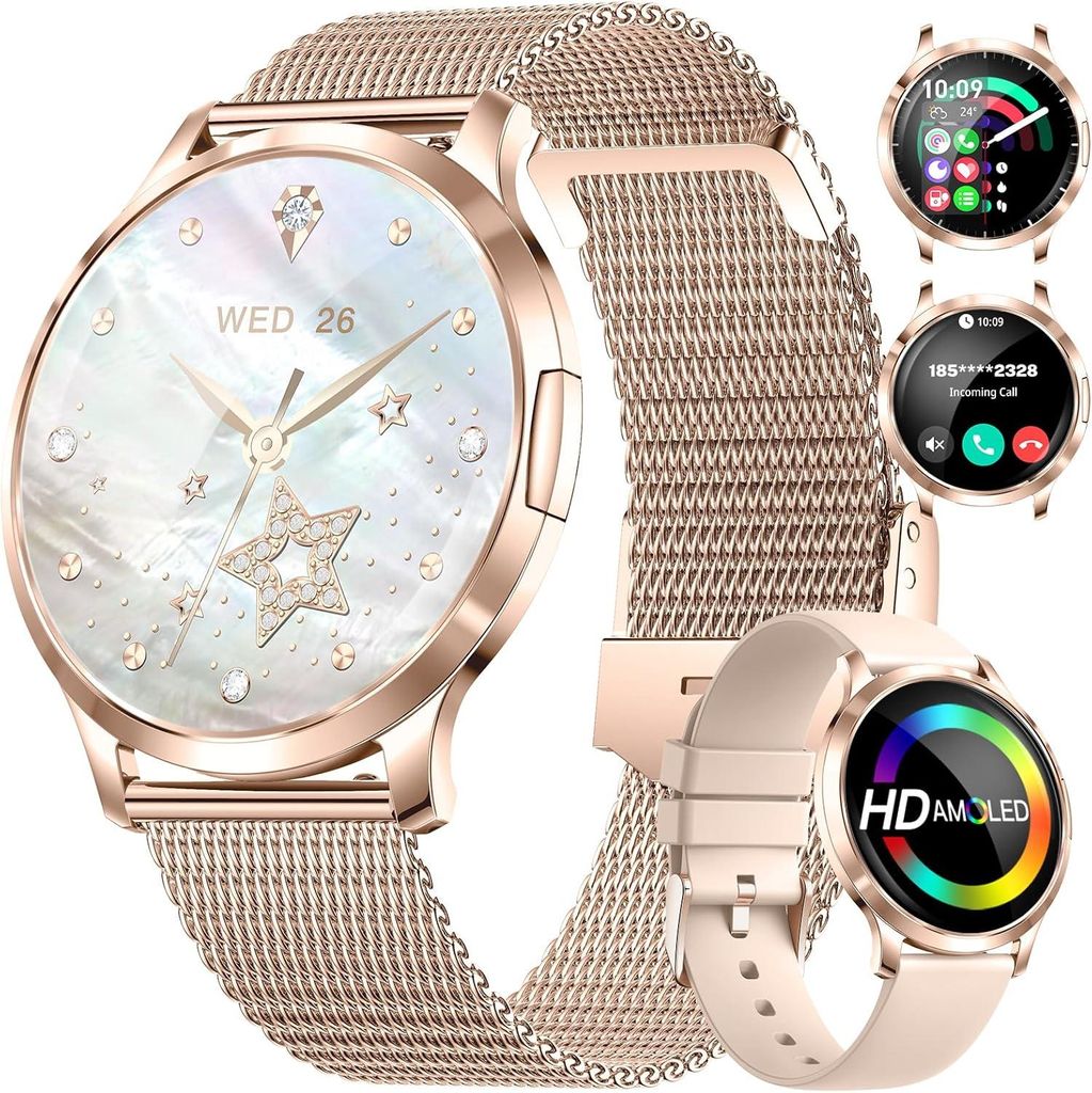 DREMAC Damen Smartwatch mit AMOLED Display, Fitnessuhr mit Produktbild 