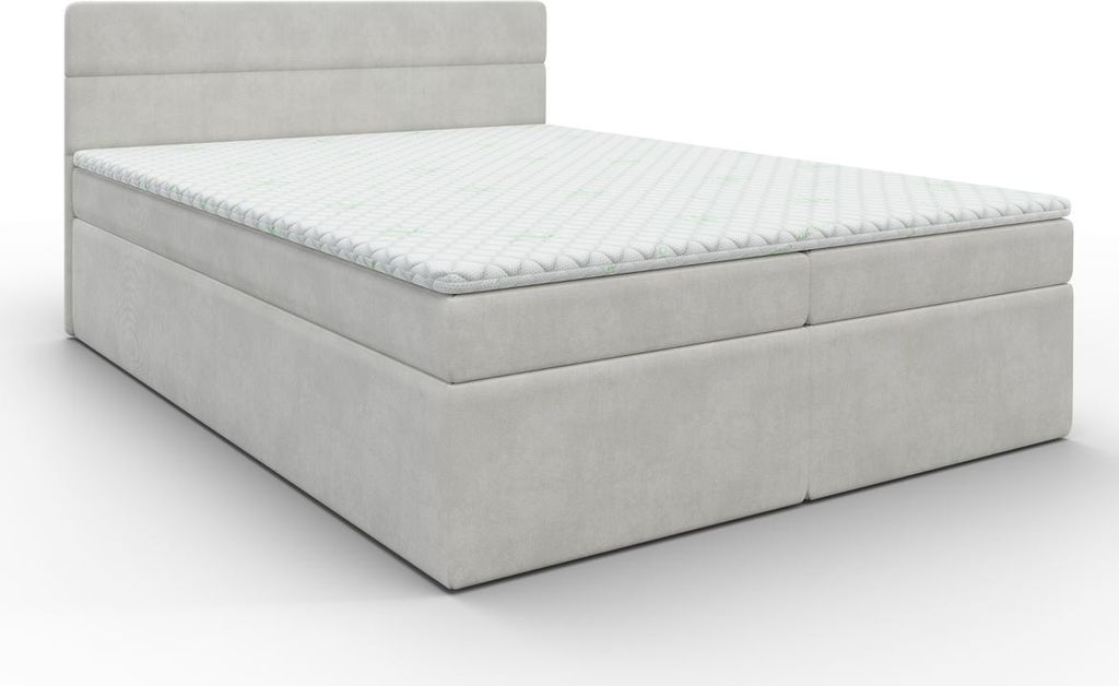 Kontinentales Doppelbett mit Stauraum 180x200 KAMELA - beige