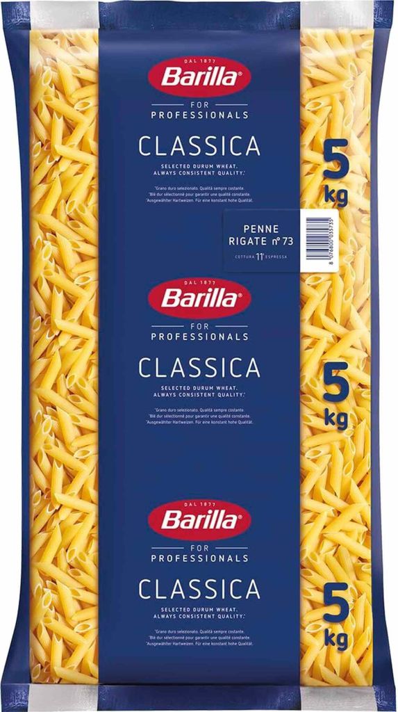 Barilla Penne Rigate Nr. 73 Großpackung 5 Kg. Produktbild 