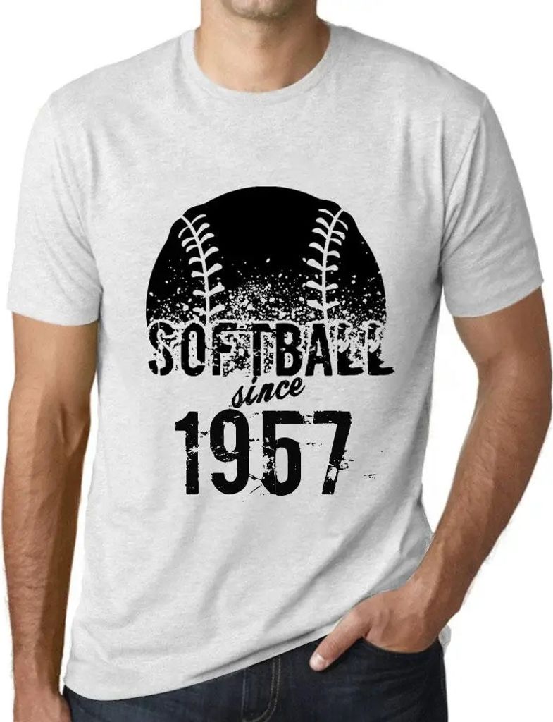 Herren Grafik T-Shirt Softball seit 1957 – Softball Since 1957 – Geschenk 67. Geburtstag Jahrestag 67 Jahre Jubiläum 67 Jährige Mann Jahrgang...