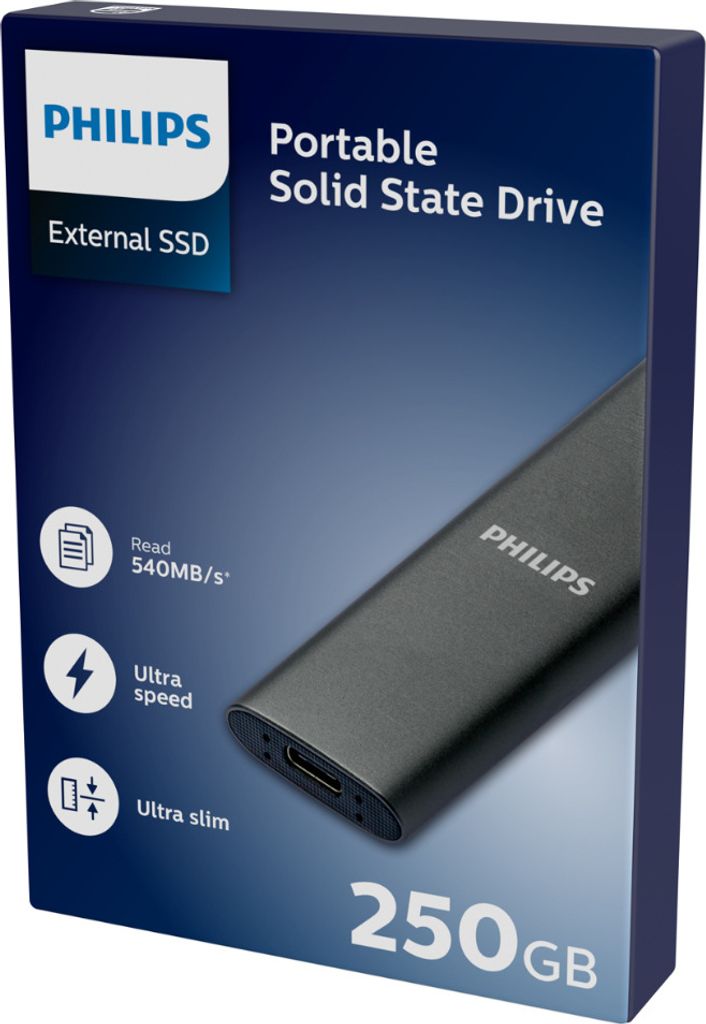 Philips - Ssd philips externe 250gb usb-c grijs Image du produit 