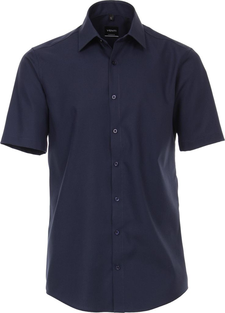 VENTI Herren Businesshemd Kurzarm Kent Modern-Fit Marine 38