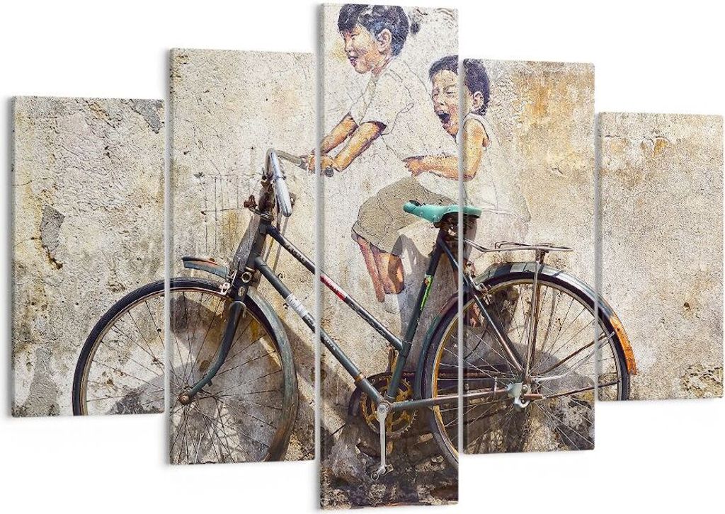 Bild auf Leinwand - Leinwandbild - Graffiti modern - 150x100cm - Wand Bild - Wanddeko - Wandbilder - Leinwanddruck - Bilder - Kunstdruck - Wanddeko...