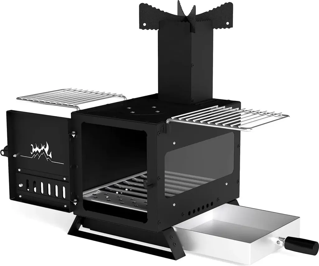 Réchaud à bois extérieur stable en inox pour cuisiner sans gaz ni feu