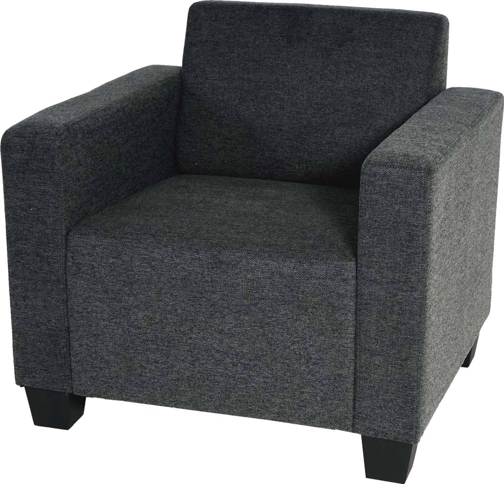 Sessel Loungesessel Moncalieri, Stoff/Textil anthrazit-grau